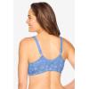 Comfort Choice Women’s Plus Size Cotton Front-Close Wireless Bra(French Blue Stars)