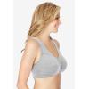 Comfort Choice Women’s Plus Size Cotton Front-Close Wireless Bra(Heather Grey)