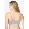 Comfort Choice Women’s Plus Size Cotton Front-Close Wireless Bra(Heather Grey)