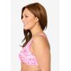 Comfort Choice Women’s Plus Size Cotton Front-Close Wireless Bra(Peony Petal Floral)