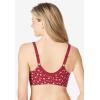 Comfort Choice Women’s Plus Size Cotton Front-Close Wireless Bra(Poppy Red Scattered Hearts)