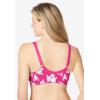 Comfort Choice Women’s Plus Size Cotton Front-Close Wireless Bra(Raspberry Sorbet Roses)
