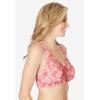 Comfort Choice Women’s Plus Size Cotton Front-Close Wireless Bra(Sweet Coral Palms)