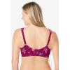 Comfort Choice Women’s Plus Size Cotton Wireless Lightly Padded T-Shirt Bra(Pomegranate Roses)