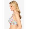 Comfort Choice Women’s Plus Size Cotton Wireless Lightly Padded T-Shirt Bra(White Botanical)