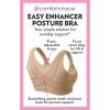 Comfort Choice Women’s Plus Size Easy Enhancer Front Close Wireless Posture Bra(Evening Blue)
