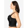 Comfort Choice Women’s Plus Size Easy Enhancer Wireless Longline Posture Bra(Black)