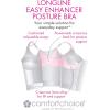 Comfort Choice Women’s Plus Size Easy Enhancer Wireless Longline Posture Bra(White)