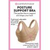 Comfort Choice Women’s Plus Size Front Close Wireless Posture Bra(Nude)