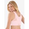 Comfort Choice Women’s Plus Size Front Close Wireless Posture Bra(Shell Pink)