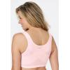 Comfort Choice Women’s Plus Size Front-Close Cotton Wireless Posture Bra(Shell Pink)