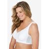 Comfort Choice Women’s Plus Size Front-Close Cotton Wireless Posture Bra(White)