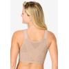 Comfort Choice Women’s Plus Size Front-Close Embroidered Wireless Posture Bra(Nude)