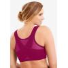 Comfort Choice Women’s Plus Size Front-Close Embroidered Wireless Posture Bra(Pomegranate Floral Embroidery)
