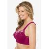 Comfort Choice Women’s Plus Size Front-Close Embroidered Wireless Posture Bra(Pomegranate Floral Embroidery)