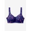 Comfort Choice Women’s Plus Size Underwire Microfiber T-Shirt Bra(Evening Blue Butterfly)