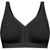 Comfort Choice Women’s Plus Size Wireless Back-Close Lounge Bra(Black)