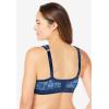 Comfort Choice Women’s Plus Size Wireless Back-Close Lounge Bra(Evening Blue Rose)