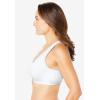 Comfort Choice Women’s Plus Size Wireless Back-Close Lounge Bra(White)
