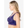 Comfort Choice Women’s Plus Size Wireless Microfiber T-Shirt Bra(Evening Blue Butterfly)