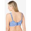 Comfort Choice Women’s Plus Size Wireless Microfiber T-Shirt Bra(French Blue Batik Floral)
