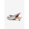 Comfortview Katelyn Slingback Low Heel Women’s Dress Shoes (Wide Widths Available)(Silver)