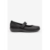 Comfortview Women’s Wide Width The Carla Mary Jane Flat(Black)