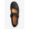 Comfortview Women’s Wide Width The Carla Mary Jane Flat(Black)