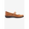 Comfortview Women’s Wide Width The Carla Mary Jane Flat(Brown)