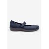 Comfortview Women’s Wide Width The Carla Mary Jane Flat(Navy)