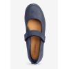 Comfortview Women’s Wide Width The Carla Mary Jane Flat(Navy)