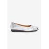 Comfortview Women’s Wide Width The Fay Flat(Silver)