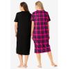 Dreams & Co. Plus Size 2-Pack Long Sleepshirts(Black Hearts)