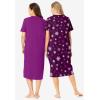 Dreams & Co. Plus Size 2-Pack Long Sleepshirts(Dark Berry Snowflake)