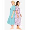 Dreams & Co. Plus Size 2-Pack Long Sleepshirts(Pale Ocean Ornament)