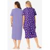 Dreams & Co. Plus Size 2-Pack Long Sleepshirts(Plum Burst Penguins)