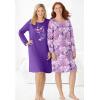 Dreams & Co. Plus Size 2-Pack Long-Sleeve Sleepshirt(Evening Blue Pajamas)