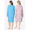 Dreams & Co. Plus Size 2-Pack Long-Sleeve Sleepshirt(Glass Blue Mugs)