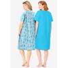 Dreams & Co. Plus Size 2-Pack Short-Sleeve Sleepshirt(Caribbean Blue Clouds)