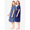 Dreams & Co. Plus Size 2-Pack Short-Sleeve Sleepshirt(Evening Blue Golden Retriever)