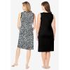 Dreams & Co. Plus Size 2-Pack Sleeveless Sleepshirt(Black Animal Paw)