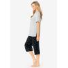 Dreams & Co. Plus Size 2-Piece Capri PJ Set(Black Dot)