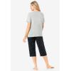 Dreams & Co. Plus Size 2-Piece Capri PJ Set(Black Dot)