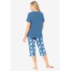 Dreams & Co. Plus Size 2-Piece Capri PJ Set(Dusty Indigo Snow Bunny)