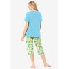 Dreams & Co. Plus Size 2-Piece Capri PJ Set(Pale Ocean Lemon)