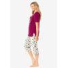 Dreams & Co. Plus Size 2-Piece Capri PJ Set(Pomegranate Love)