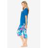 Dreams & Co. Plus Size 2-Piece Capri PJ Set(Pool Blue Tropical)