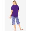 Dreams & Co. Plus Size 2-Piece Capri PJ Set(Soft Iris Starfish)