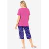 Dreams & Co. Plus Size 2-Piece Capri PJ Set(Ultra Blue Bubbles)