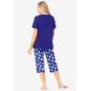 Dreams & Co. Plus Size 2-Piece Capri PJ Set(Ultra Blue Presents)